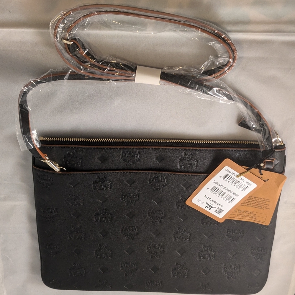 MCM Aren Crossbody Pouch in Monogram Leather